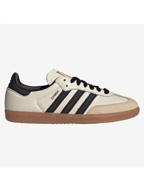 Adidas Originals Men’s Samba OG 7.5 Beige Black Leather Unisex Gold Logo